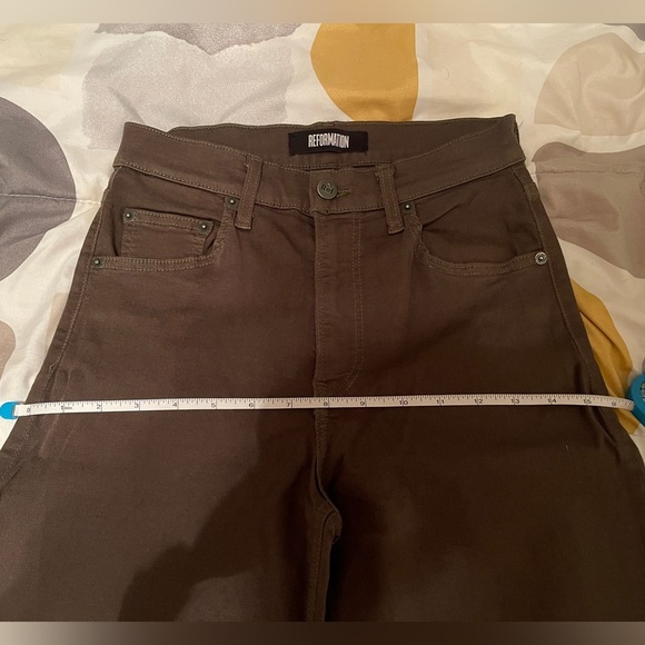 Reformation Wide Cowboy Brown Jeans - Picture 7 of 8